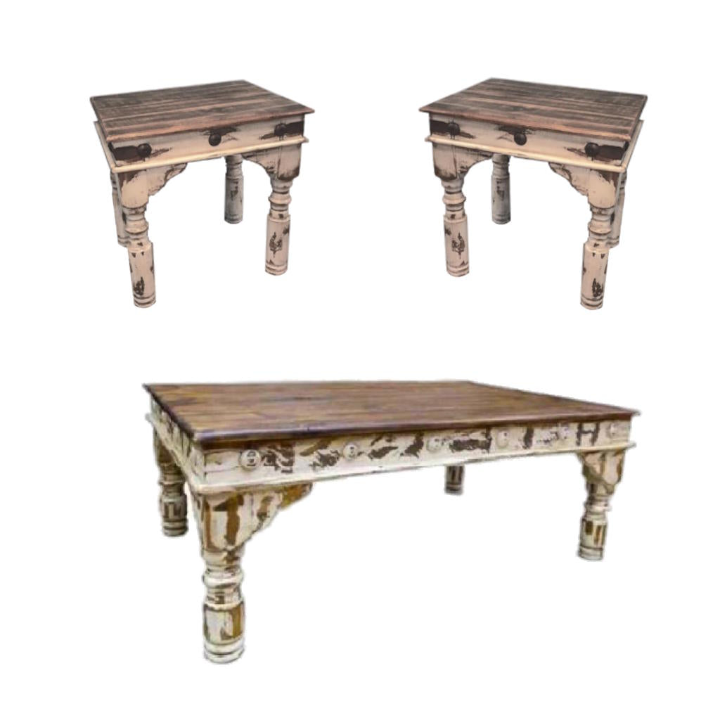 Oldie White Coffee Table Set